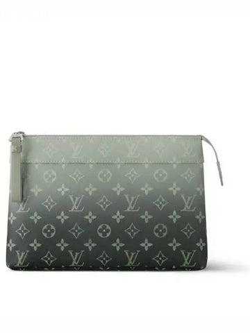 Pochette Voyage Souple Clutch Bag Green - LOUIS VUITTON - BALAAN 1