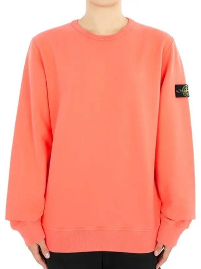 Kids Wappen Patch Organic Cotton Fleece Sweatshirt Fluorescent Orange - STONE ISLAND - BALAAN 2