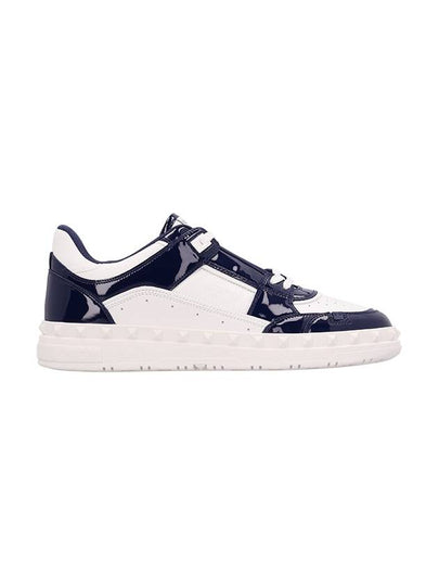 Free Dot Patent Leather Low Top Sneakers White Blue - VALENTINO - BALAAN 2