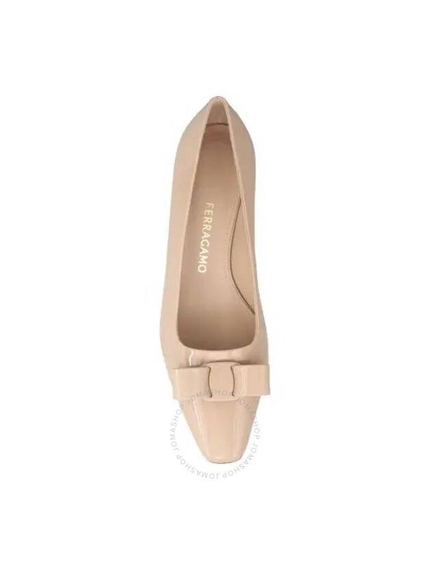 Salvatore Vara Bow Leather Pumps Heel Beige - SALVATORE FERRAGAMO - BALAAN 4