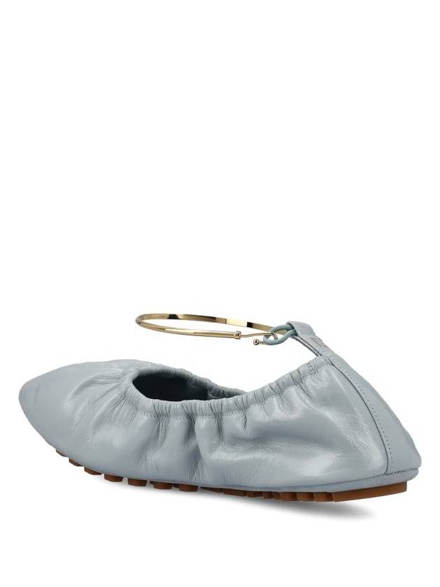 Filo Leather Ballerina Flat Light Blue - FENDI - BALAAN 4