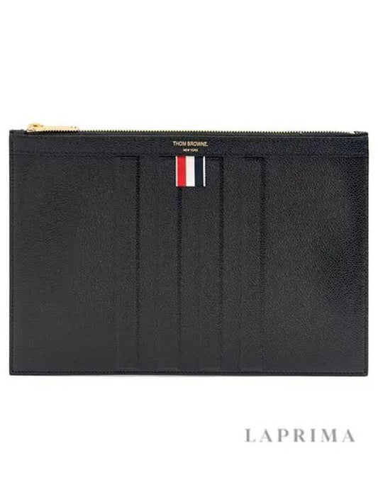 Debossed Pebble Clutch Bag Black - THOM BROWNE - BALAAN 2