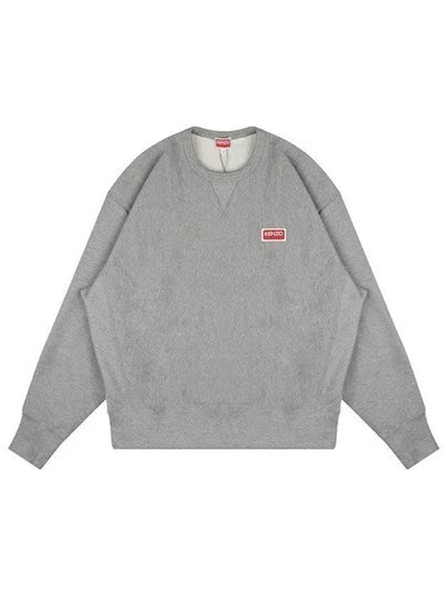 Paris Logo Crew Neck Cotton Sweatshirt Pearl Grey - KENZO - BALAAN 2