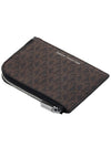 Hudson Logo 2-in-1 Canvas Card Wallet Black Brown - MICHAEL KORS - BALAAN 6