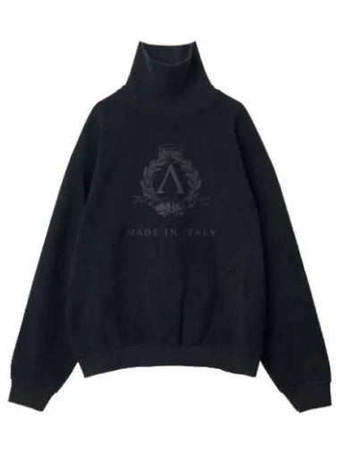 Aries Premium Laurel High Neck Sweatshirt Black - ARIES - BALAAN 1