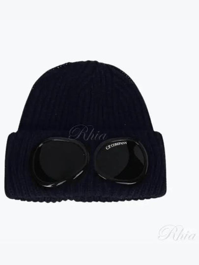 Extra Fine Merino Wool Goggle Beanie Navy - CP COMPANY - BALAAN 2