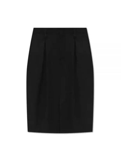 High-waist Midi H-line Skirt Black - AMI - BALAAN 2