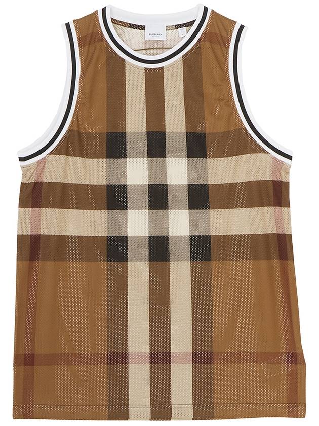 Check Print Mesh Vest Brown - BURBERRY - BALAAN 2