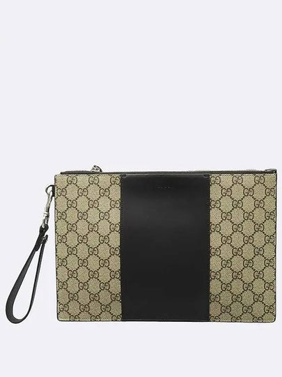 495017 GG logo PVC black leather trimming Eden Supreme clutch strap - GUCCI - BALAAN 2