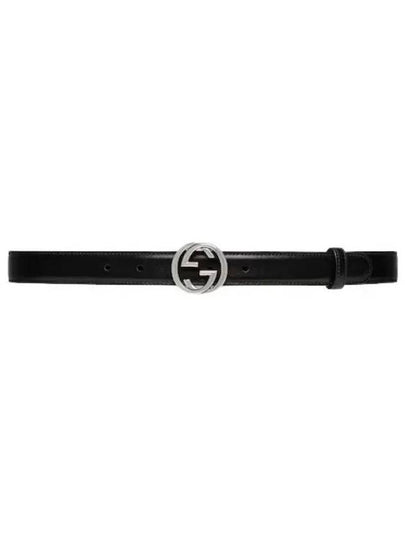 Interlocking G Leather Belt Black - GUCCI - BALAAN 2