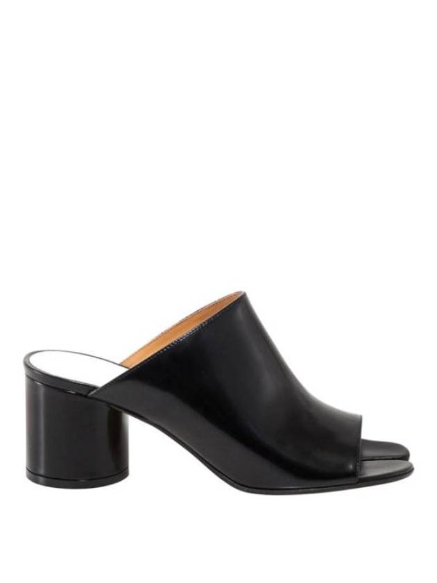 Women's Tabi Calf Leather Heels Mule Black - MAISON MARGIELA - BALAAN 2