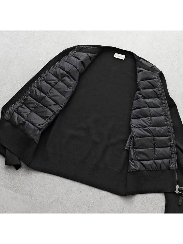 logo padded cardigan black 9B51000 A9018 999 - MONCLER - BALAAN 4