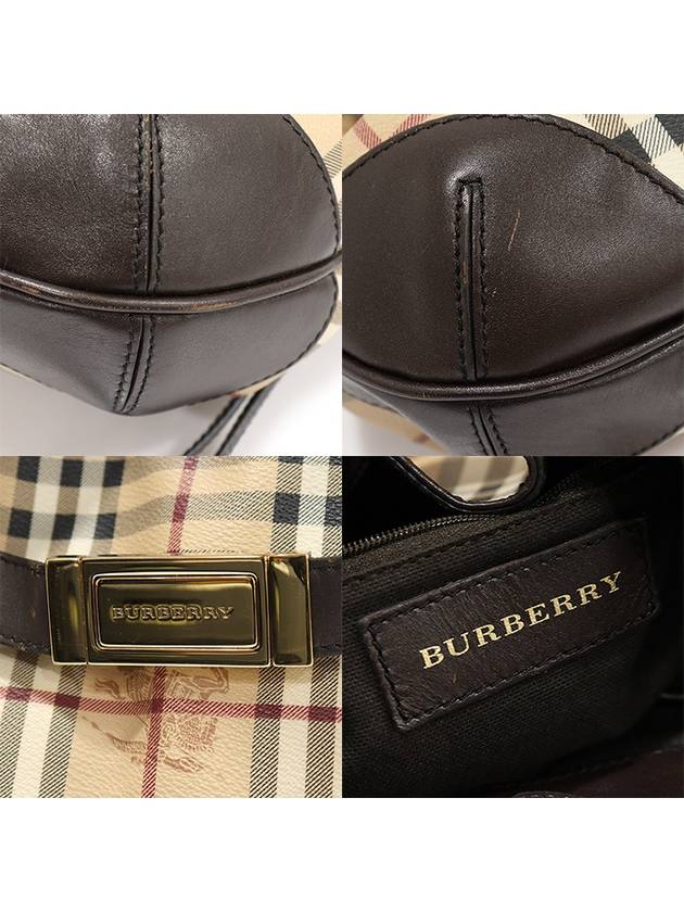 3742238 PVC Haymarket Check Brown Leather WILLENMORE Hobo 2WAY - BURBERRY - BALAAN 7