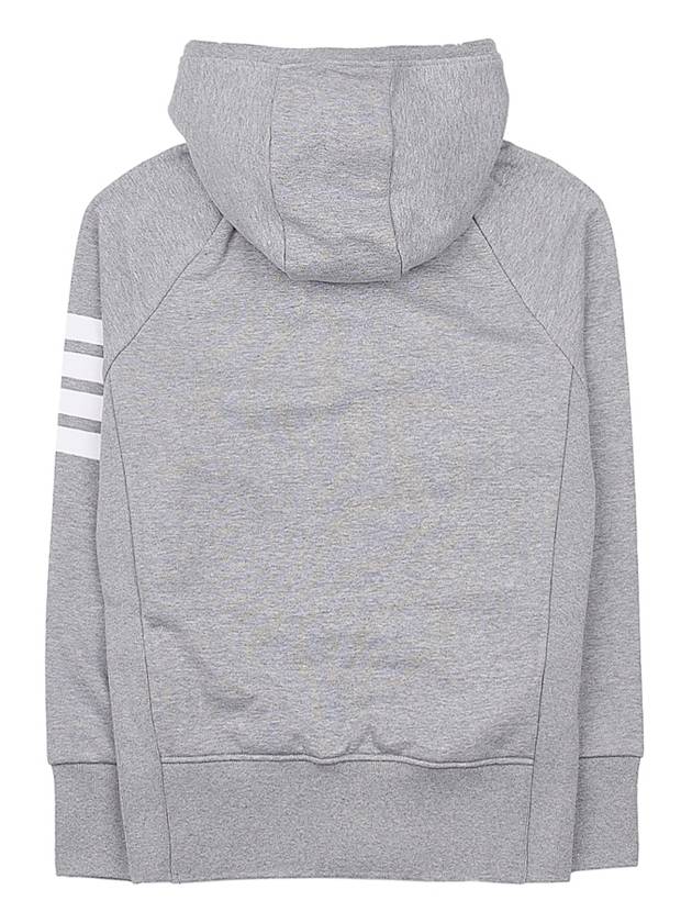 Engineered 4 Bar Diagonal Zip Up Hoodie Light Grey - THOM BROWNE - BALAAN 3