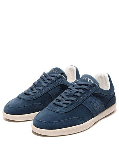 Logo Panel Suede Low Top Sneakers Navy - TOD'S - BALAAN 2