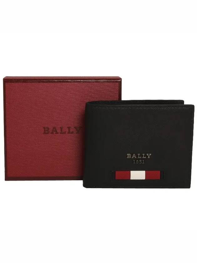 Baby Brasai Leather Half Wallet Black - BALLY - BALAAN 6