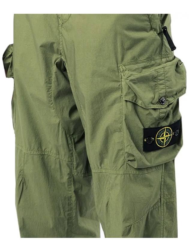 Stretch Cotton Tela Paracadute Cargo Pants Olive Green - STONE ISLAND - BALAAN 5