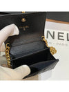 Boy Flap Chain Grained Calfskin Coin Case Gold Black - CHANEL - BALAAN.