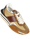 James Panel Suede Nylon Low Top Sneakers Brown - TOM FORD - BALAAN.