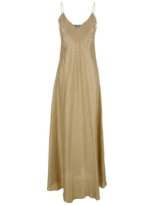 Beige Long Dress With Thin Straps In Viscose Woman - ELEVENTY MILANO - BALAAN 1