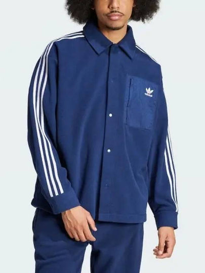 Adicolor Polar Fleece Shirt Jacket Night Indigo - ADIDAS - BALAAN 2