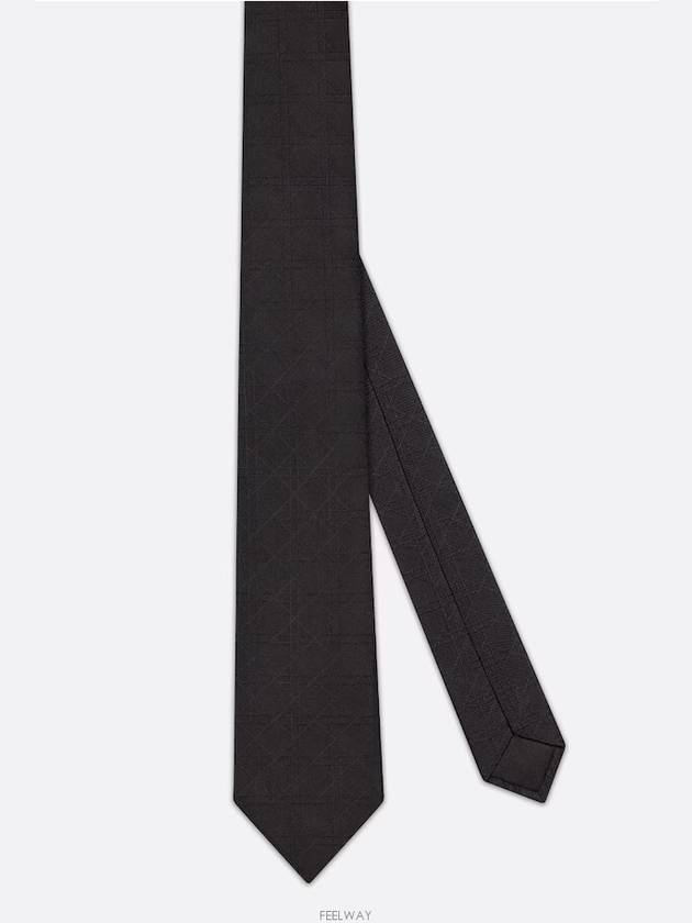 Cannage Silk Tie Black - DIOR - BALAAN 3