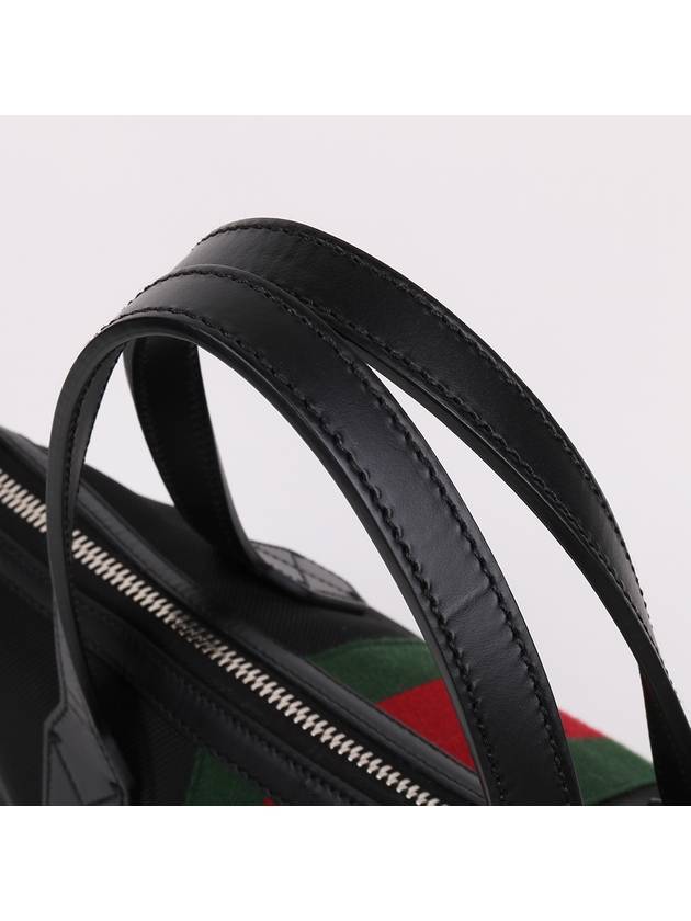 Black three stripe web medium shoulder bag 630923 - GUCCI - BALAAN 4