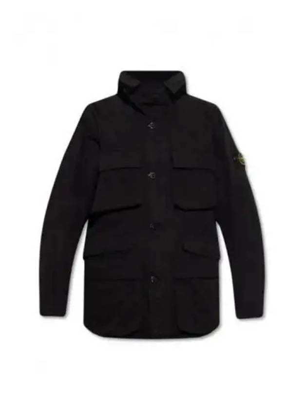 Men's Logo Patch Pocket Detail Jacket Black - STONE ISLAND - BALAAN 2