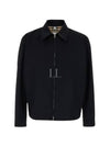 EKD Logo Embroidered Zip-Up Jacket Black - BURBERRY - BALAAN 2