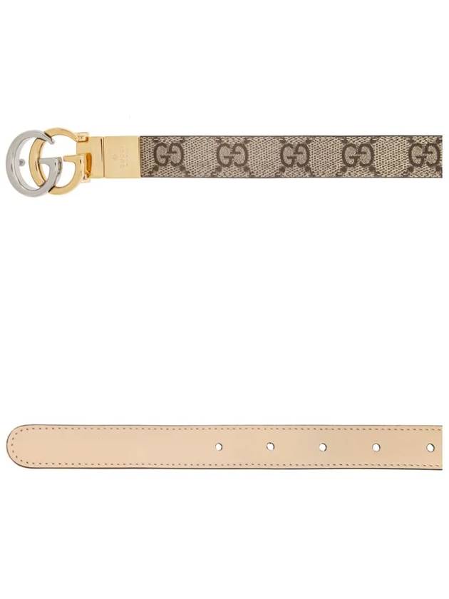 GG Marmont Reversible Thin Leather Belt Beige - GUCCI - BALAAN 6