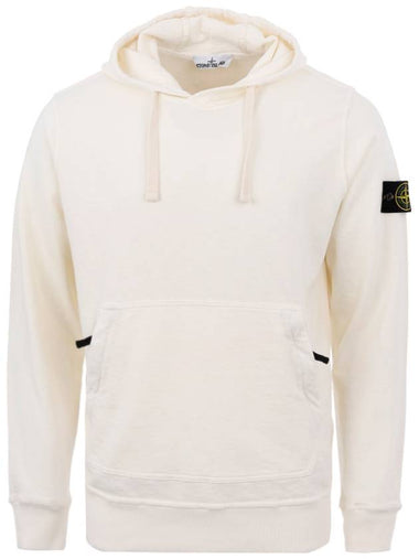 Garment dyed ivory hoodie - STONE ISLAND - BALAAN 1