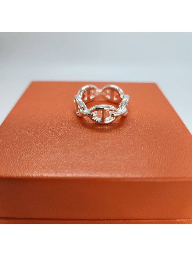 Small Chaine D'Ancre Enchainee Ring Silver - HERMES - BALAAN 4