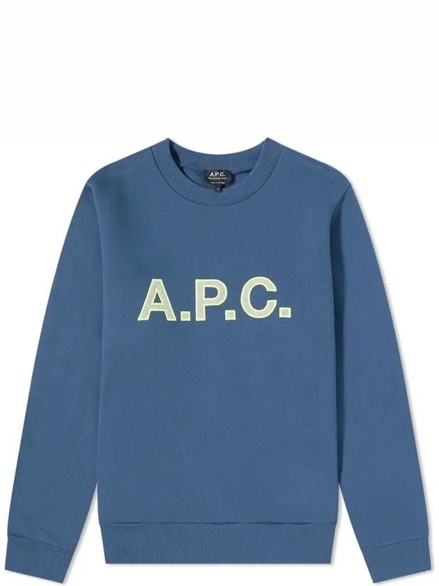 Hugues Logo Sweatshirt Navy Blue - A.P.C. - BALAAN 3