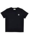 24W Moncler Kids 8 10 Logo Patch Short Sleeve T Shirt Black - MONCLER - BALAAN 1