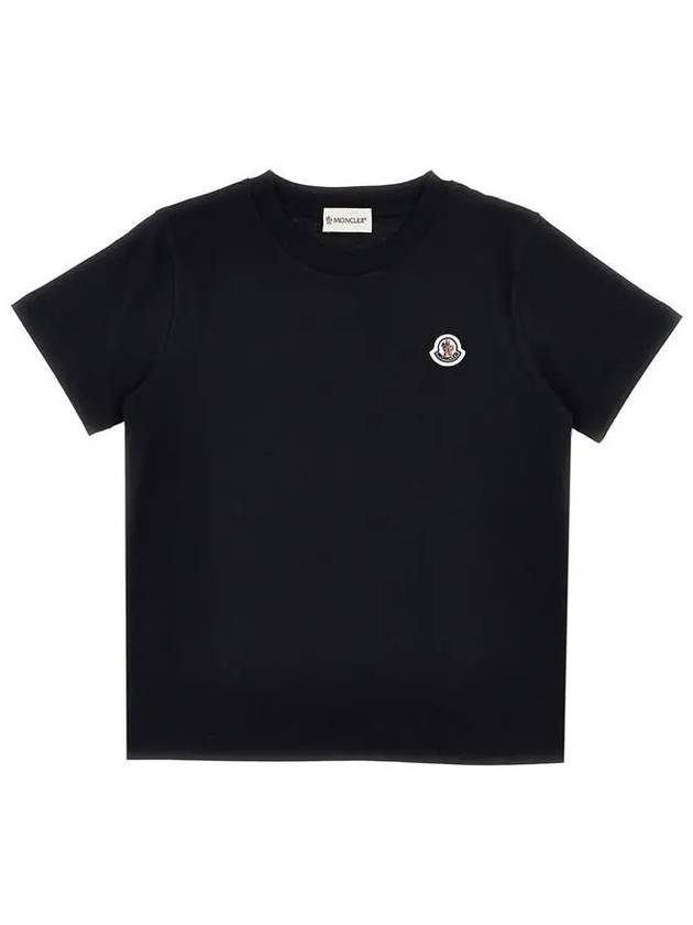 24W Moncler Kids 8 10 Logo Patch Short Sleeve T Shirt Black - MONCLER - BALAAN 1