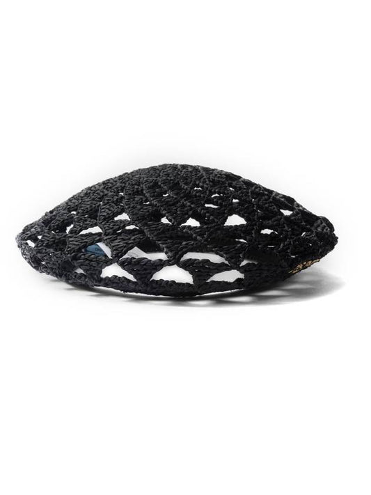 Crochet Beret Black - PRADA - BALAAN 1