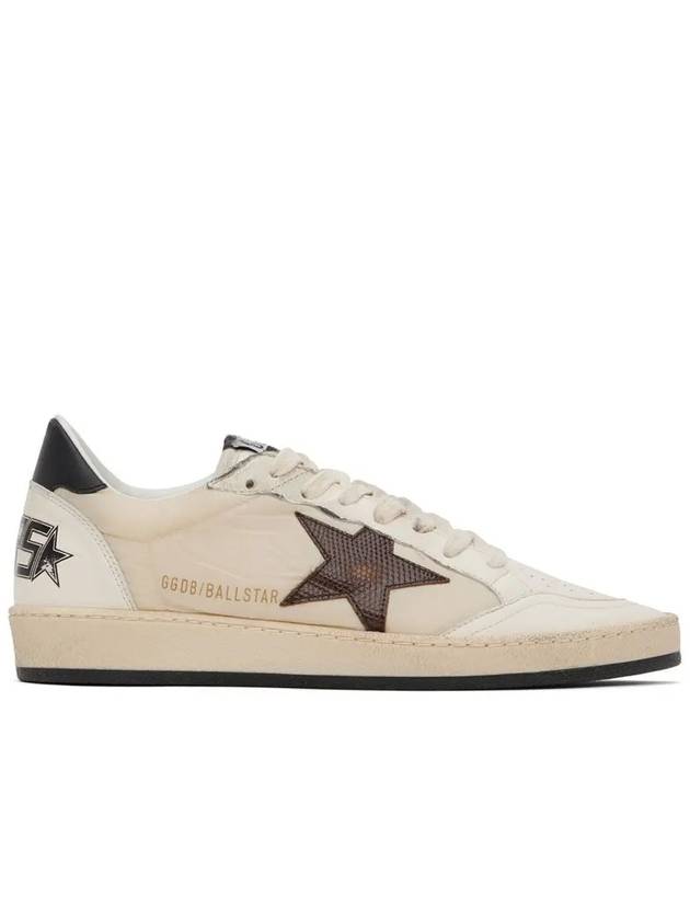 Ball Star Low Top Sneakers Burgundy White Beige - GOLDEN GOOSE - BALAAN 3