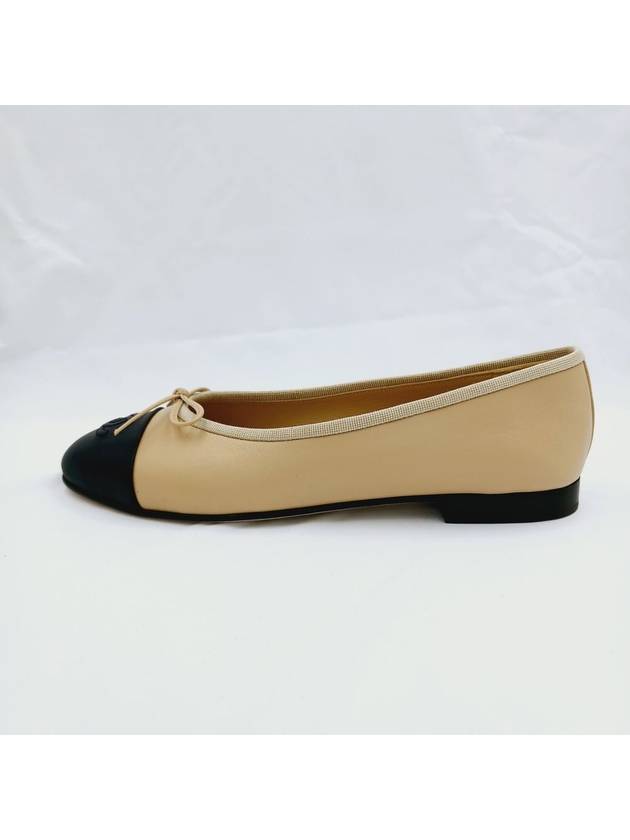 Women s Leather Ballerina Flats Beige Black G02819 - CHANEL - BALAAN 6