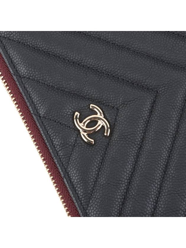 A82552 Classic Caviar Chevron Pocket Clutch Bag Large Overseas Invoice 34189Y - CHANEL - BALAAN 4