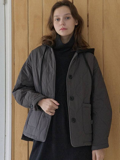 Wave Quilting Hooded Jumper DARK GRAY - AVANT-G - BALAAN 2