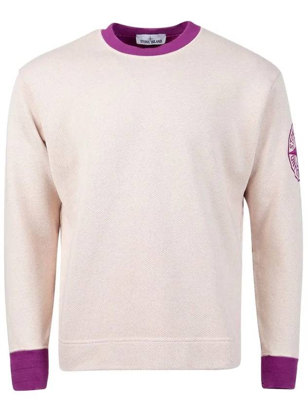 Embroidered Logo Two Tone Sweatshirt Purple Light Pink - STONE ISLAND - BALAAN 2