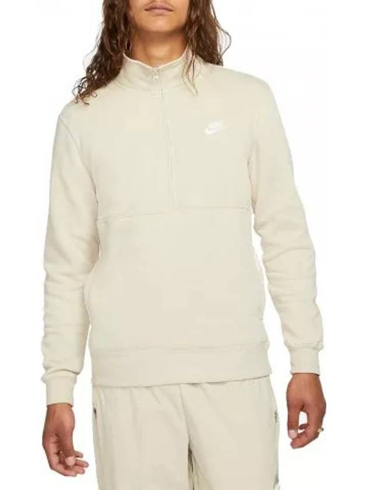 Sportswear Club Brushed Half Zip Up Sweatshirt Rattan - NIKE - BALAAN 2