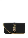 Graphy Chain Leather Long Wallet Black - FENDI - BALAAN 2