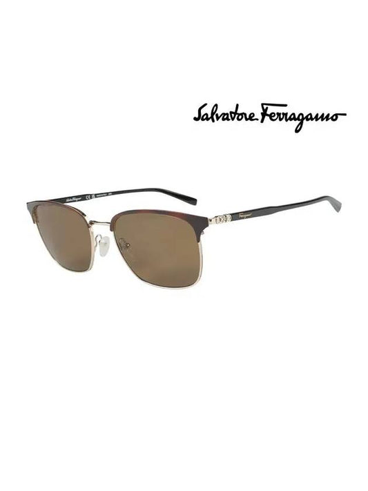 Square Metal Sunglasses Brown - SALVATORE FERRAGAMO - BALAAN 2