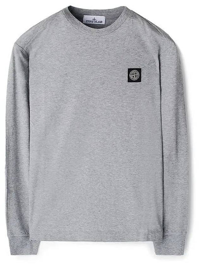 Chest Patch Long Sleeve T-Shirt Melange Grey - STONE ISLAND - BALAAN 2