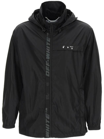 Men's Logo Nylon Wind Breaker Black - OFF WHITE - BALAAN 1