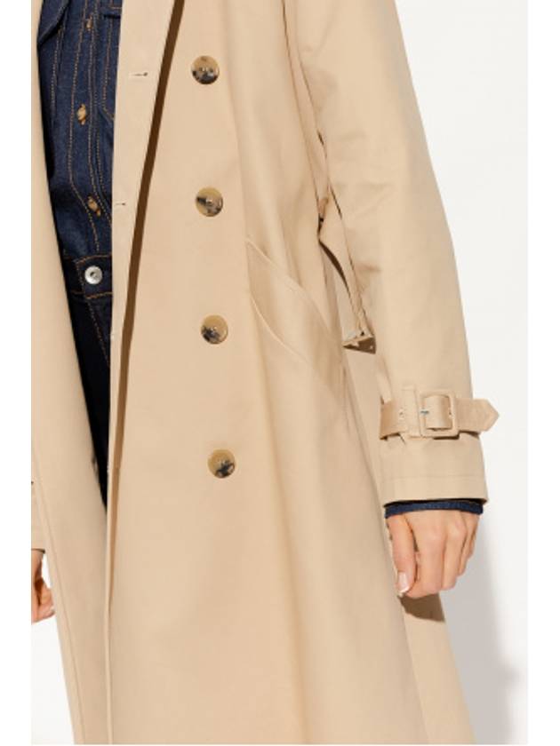 Greta Double Breasted Cotton Trench Coat Beige - A.P.C. - BALAAN 4