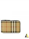 Checked Zipped Half Wallet Beige - BURBERRY - BALAAN 2