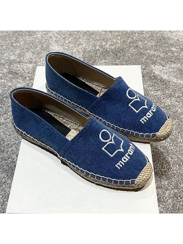 Canae Embroidered Logo Canvas Espadrilles Shoes Blue - ISABEL MARANT - BALAAN 4