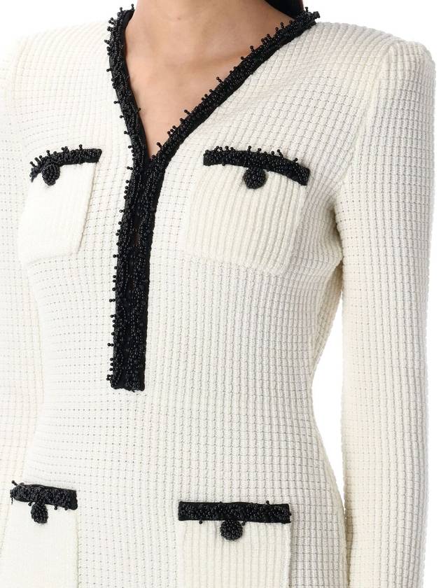 KNIT MINI DRESS WHITE - SELF PORTRAIT - BALAAN 3